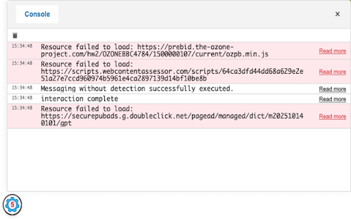 Console Dock :: A floating console that captures logs, warnings, and errors. Drag to any corner for quick debugging without DevTools.