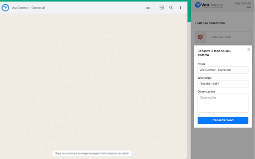 Voa Corretor :: Extensão para integrar o Voa Corretor ao WhatsApp web.