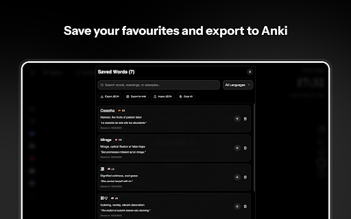 Lingua Tab — Daily Word for Your New Tab :: Learn a new word every day in your new tab — meaning, translation, and example on a calm, animated background.