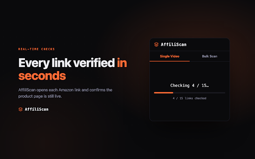 AffiliScan :: Scan YouTube descriptions for broken Amazon affiliate links. Bulk scan playlists and channels. Never lose commission again.