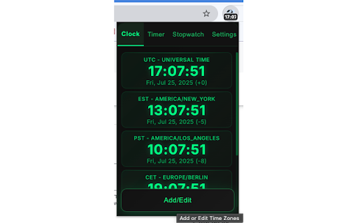 Global Time - UTC Clock & Convert :: Multi-timezone clock with drag reorder, custom lists & presets. Timer, Stopwatch & Time Converter included.