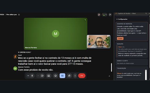 Assistente de Vendas :: Assistente de vendas ao vivo para Google Meet e WhatsApp Web (by Allumarketing).