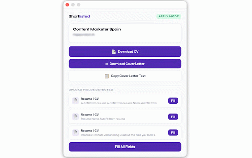 Shortlisted — 1-Click Job Import :: Import jobs from any listing page directly into Shortlisted. Pro users get instant CV & cover letter generation.