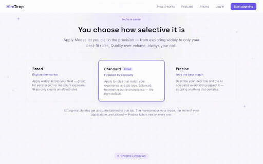 HireDrop — Auto-Apply on Indeed, ZipRecruiter, Greenhouse :: Auto-apply on Indeed, ZipRecruiter, Greenhouse, Lever & Ashby with your resume and an AI-written cover letter.
