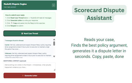 NudoIQ – Amazon Relay Auto Booker, Performance Disputer and Intelligence :: Auto-book Amazon Relay loads, dispute scorecards, driver pay statements, fleet dashboard & AI-powered lane rate intel.