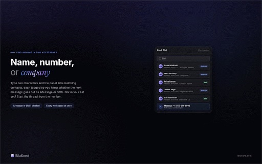 iBluSend GHL Dialer: Click to Call & iMessage for GoHighLevel :: Click to call numbers on your GoHighLevel, HighLevel and Close pages, and reply to iMessage in Chrome's side panel. FaceTime too.