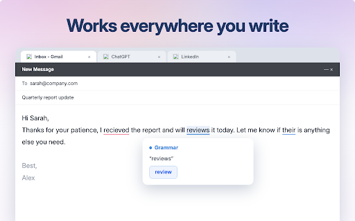 WriteHuman: AI Humanizer & Grammar Checker :: Humanize AI with WriteHuman. Turn AI text into natural writing in one click, and catch grammar and spelling mistakes as you type.
