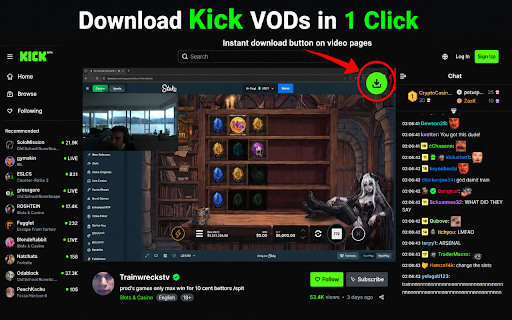 Kick Video Downloader - Download VODs & Clips :: Free Kick video downloader & kick clip downloader. Download Kick VODs, clips, and videos to MP4. Fast, easy kick downloader.