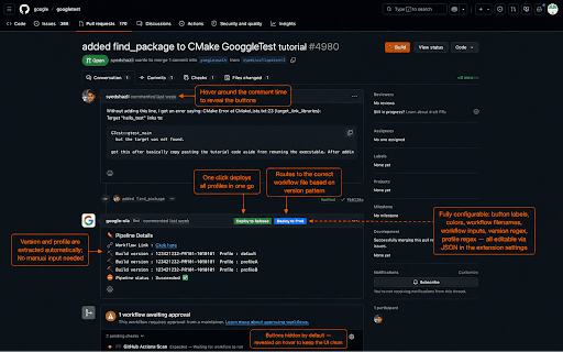 LazyGitHub: Shortcuts & Automations :: Inject one-click shortcuts & automations into GitHub pages: trigger workflows, post comments, dispatch actions anything with ease.