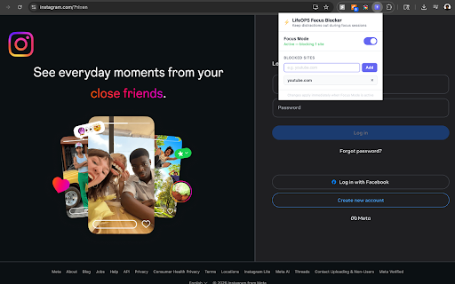 LifeOPS Focus Blocker :: Block distracting websites during your Focus Mode sessions.