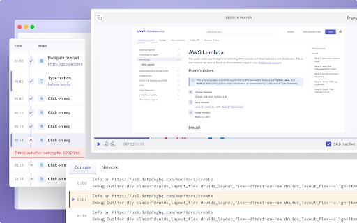 Middleware Synthetic Recorder :: Record user interactions on websites for running synthetic browser tests on Middleware.