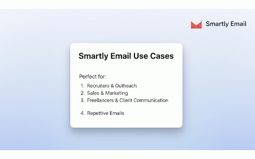 Smartly Email — Save Templates, Reuse, Automate✅ :: Quickly save and insert email templates inside Gmail compose window.