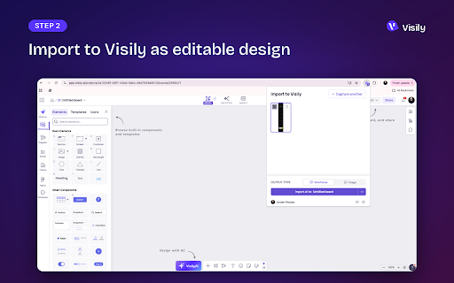 Screenshot to Editable Design - Visily :: Turn any website or app screenshot into a fully editable wireframe or UI design. Capture, redesign, and prototype in Visily.