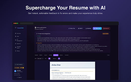 CareerOrbit Smart Helper :: AI-powered job application booster. Detects job descriptions and helps tailor your CV.