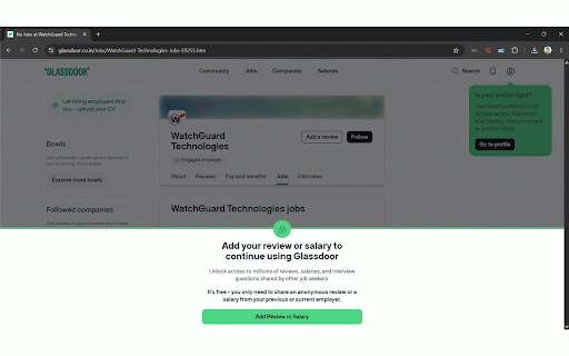 Glassdoor Blur Remover :: Removes the login/signup blur from Glassdoor automatically in the background.