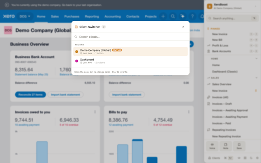 XeroBoost: Shortcuts for Xero :: Work faster in Xero. Keyboard shortcuts, Cmd+K search, client switcher, invoice rename & quick-capture notes for accountants.
