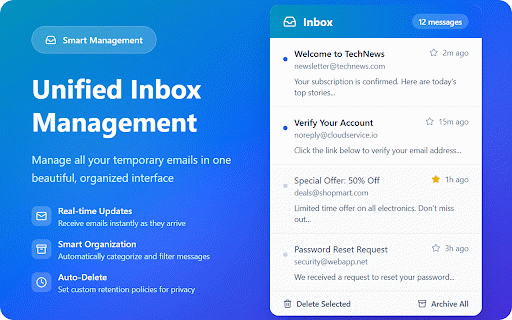 Shield mail :: ShieldMail is a privacy-focused extension generating disposable email addresses to protect your inbox from spam.