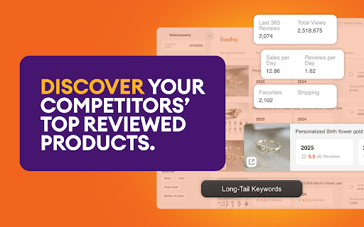 Toolsy.io | Etsy SEO and Inspiration Tool :: Best Etsy SEO extension! Let's increase your Etsy sales together!