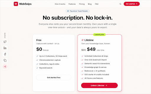 WebSnips :: Capture, contextualize, and connect ideas across the web. Your personal knowledge clipper.