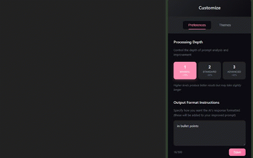 Prompt Better :: Select text, pick quick-select options, and get an improved prompt. Works on ChatGPT, Claude, Gemini.