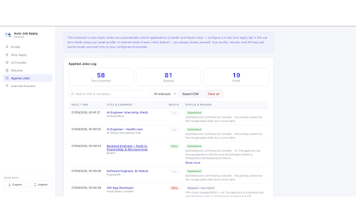 AutoJobApply – AI Resume Match & auto apply :: AI job application autofill that scores every posting against your resume first — auto apply to real matches, not spray-and-pray.