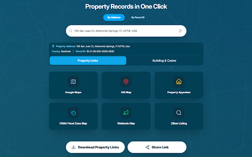 ZipMyParcel: Free GIS & Property Data for Real Estate :: Instantly lookup property data and GIS maps for any address. A free, one-click tool for real estate professionals.