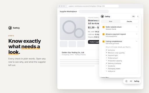 Safely :: Secure your online transactions. It checks the seller risk score and protect payment everywhere you shop.