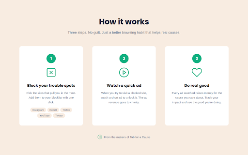 Pause for a Cause :: Pause the doomscroll and help a cause. Do good while breaking habits.
