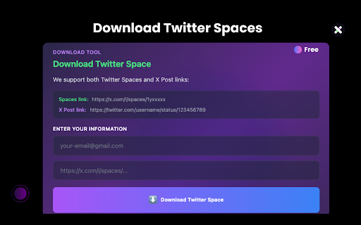XspaceGPT Extension :: Summarize Twitter/X Spaces: audio, transcript, AI summary, mindmap.