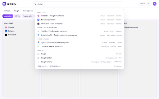 LinkSafe :: Save any page to LinkSafe, search your links, prompts and AI skills, and browse your boards — right from the browser.