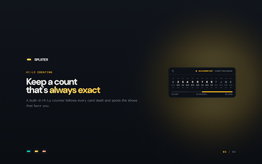 Spliiter — Blackjack Strategy Calculator :: The exact basic strategy move calculated in real time, plus live card counting. Better than any blackjack chart or cheat sheet.