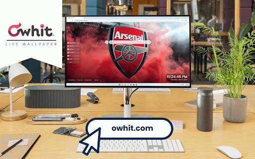 Arsenal Live Wallpaper :: Arsenal FC iconic red crest with cannon logo surrounded by vibrant red smoke at stadium.