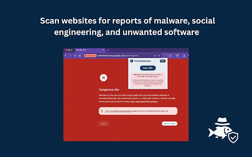 PhishDetective :: Scan the current tab's URL for phishing or unsafe domains using Google Safe Browsing.