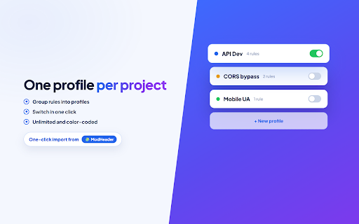 ModHeader Extension: HTTP Header Editor :: Modify headers, cookies and redirects. Add, edit or remove custom HTTP headers. Ad free, local ModHeader alternative.