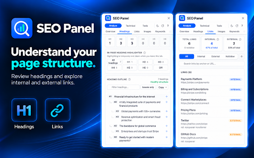 SEO Panel :: Professional SEO audit side panel with real-time page analysis
