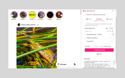 IG Auto Like Tool :: IG Auto Like Tool automates your engagement by helping you auto like Instagram posts on your feed and hashtags.
