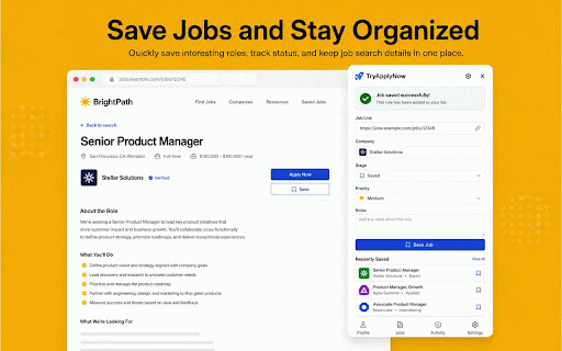 TryApplyNow - AI Job Search Assistant :: AI job application autofill with review before submit.