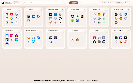 Navicon (New Tab) :: Transform your browser into a fully customizable visual hub. Powerful, icon-driven, and designed for clean, focused navigation.