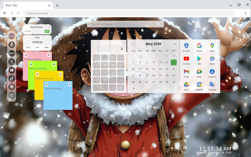 Child Luffy in Winter Live Wallpaper :: Child Luffy in Winter Live Wallpaper - Live HD video wallpaper for your Chrome new tab.