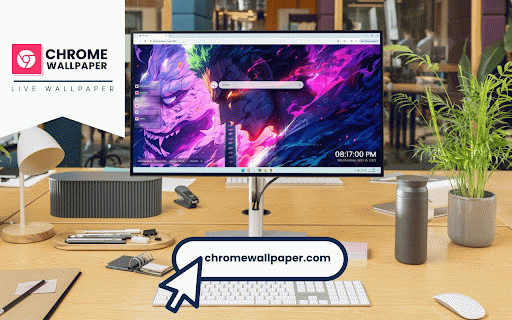 Swordsman Roronoa Zoro Live Wallpaper :: Green-haired swordsman faces purple dragon amid swirling neon energy and flames.