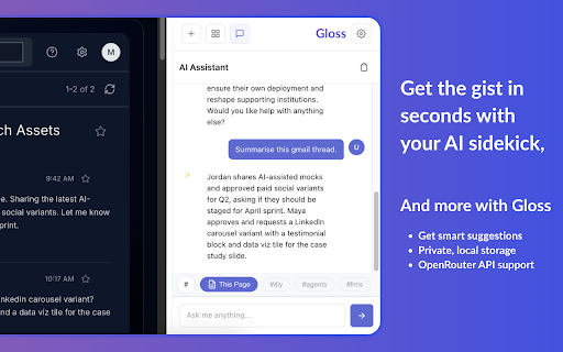 Gloss :: Capture text from web pages with notes and tags using a side panel