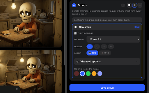 Flow AutoKuak — Bulk Prompts for Google Flow (Veo) & AI Video Downloader :: Send prompts at scale to Google Flow (Veo) and download the generated videos.