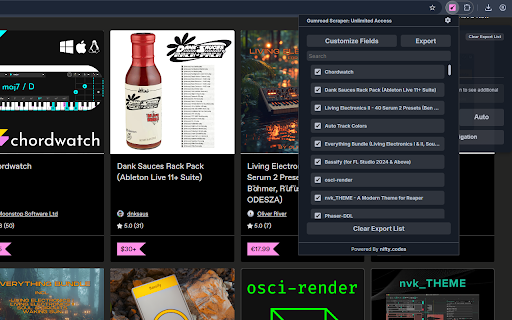 Gumroad Scraper: Export Products, Courses, Assets & more :: Scrape Products, Courses, Assets, and more from Gumroad, with options to export in formats such as CSV, Excel, JSON and others