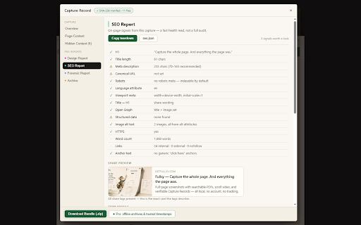 Fullsy - Full Page Screen Capture :: Full-page screenshots with free annotation, scroll video, searchable PDF, and verifiable Capture Records with local history.