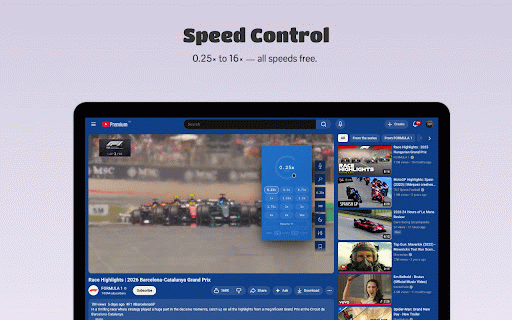 VidBar — Video Toolbar :: Add speed, volume, PiP, filters, bookmarks, captions, and playback tools to supported web videos.