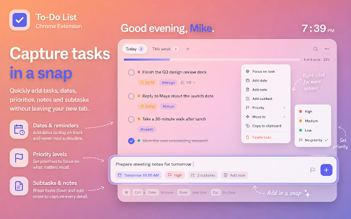 To-do List Chrome Extension :: Use the To-do List Chrome Extension as a to-do list app and task manager in your browser. Organize tasks and boost productivity.