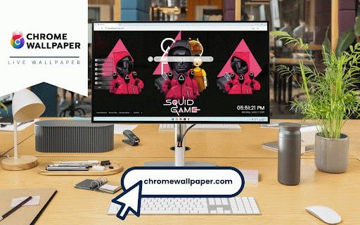 Squid Game 2 Live Wallpaper :: Menacing masked guards and vulnerable contestant from Netflix's deadly survival thriller.