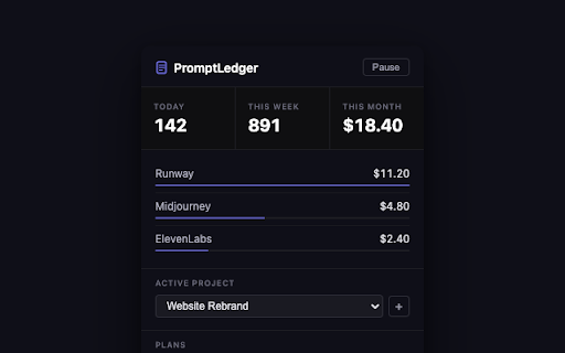 PromptLedger :: Per-prompt cost and usage tracking for AI creative tools