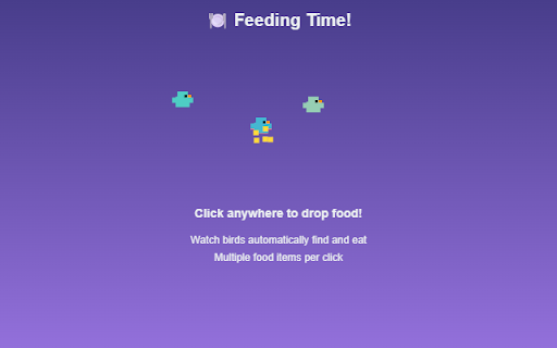 Bird Feeder :: Feed adorable pixel art birds! Customize colors, unlock bird types, backgrounds, and chat with intelligent crows.
