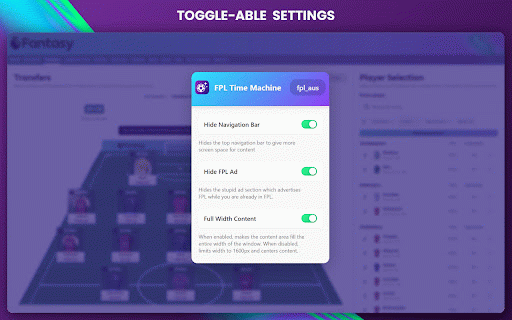 FPL Time Machine :: Roll back some of the recent 'improvements' to the FPL website.
